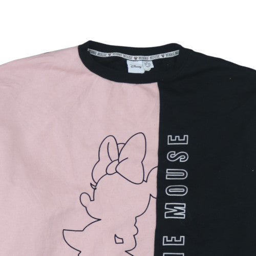 Disney Minnie Mouse Women's Pink & Black Colourblock Sweatshirt XL