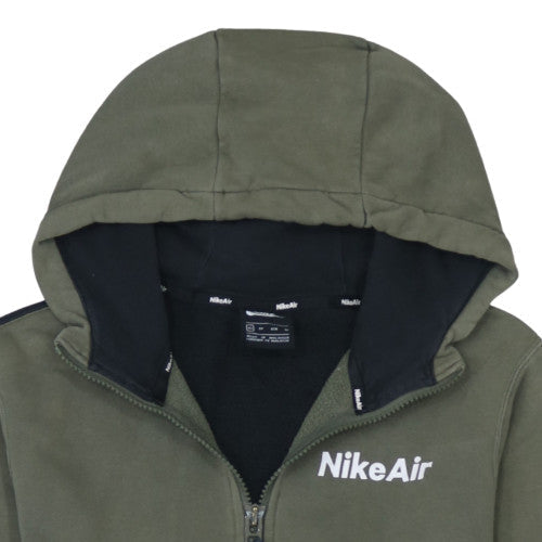 Nike Air Men's Green Full Zip Hoodie XS Logo Fleece Sweatshirt