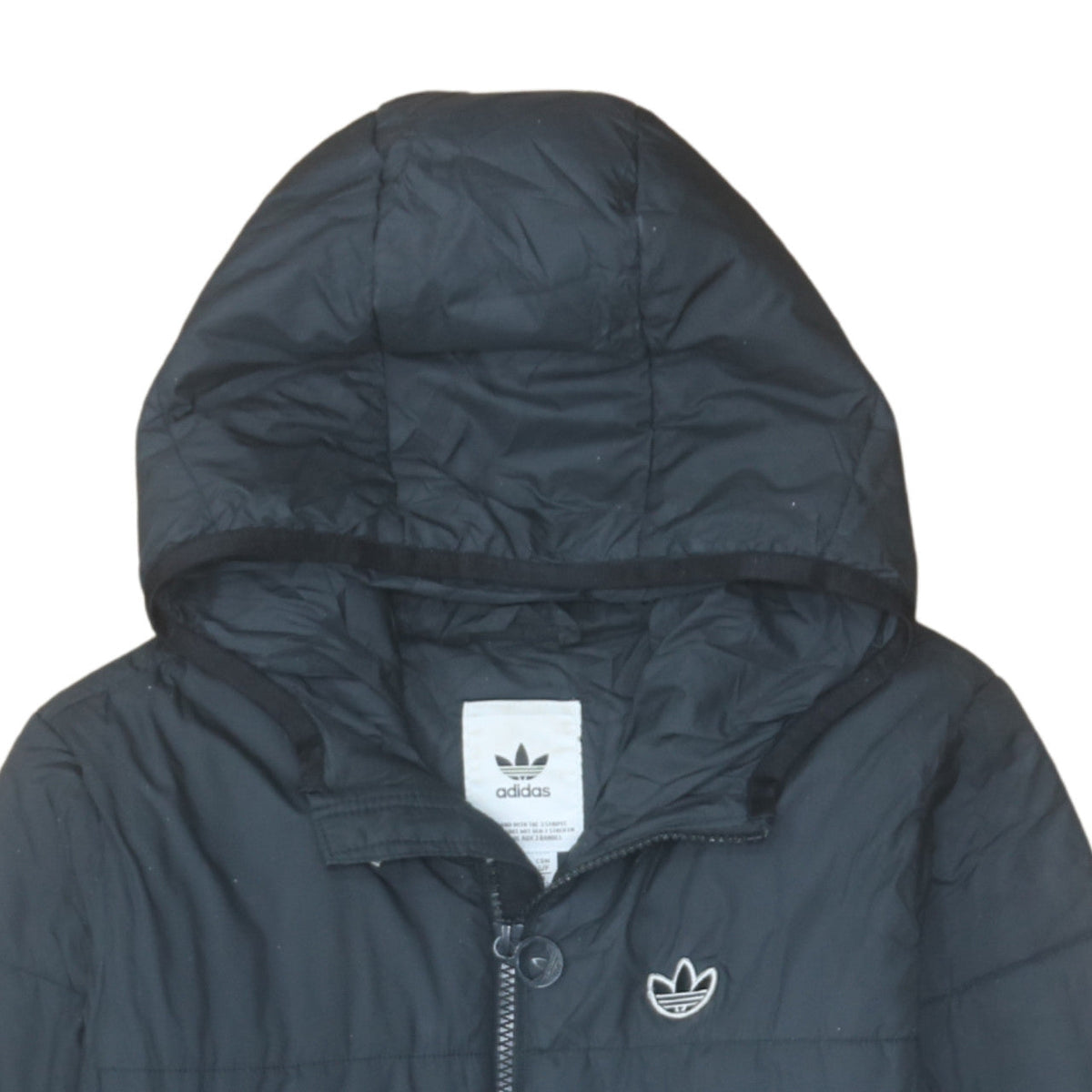Adidas Women's Black Hooded Puffer Jacket Size 10