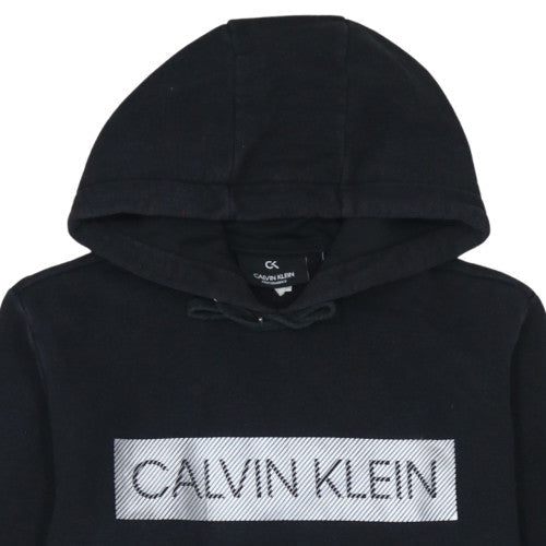 Calvin Klein Men's Black Pullover Hoodie S Fleece Logo Sweatshirt