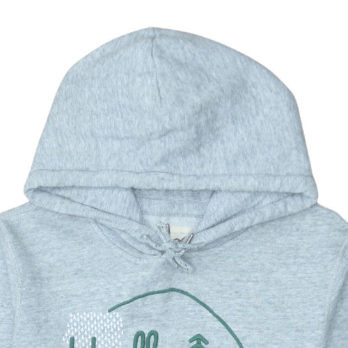 Hollister Mens Grey Logo Pullover Hoodie S Fleece Cotton Blend