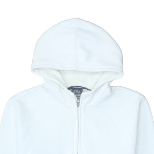 Champion Men's White Medium 1/2 Zip Hoodie Sweatshirt