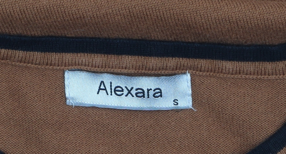Alexara Women Brown Knit Long Sleeve Crew Neck Pullover Jumper S