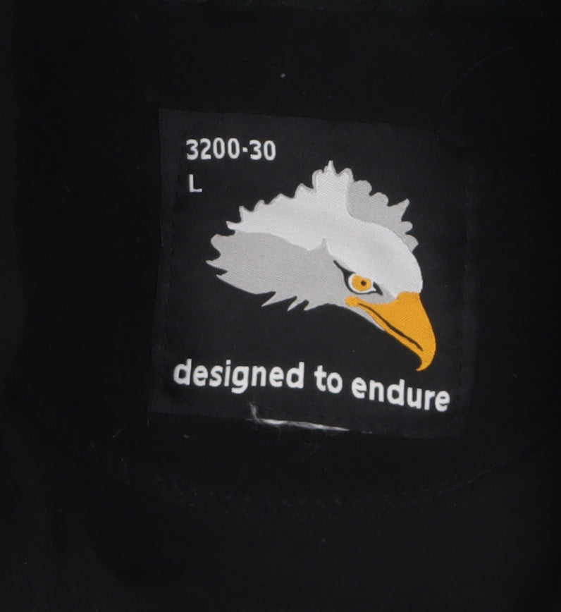 Designed to Endure Men's Black Fleece Jacket L Full Zip England Logo