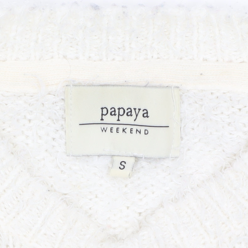 Papaya Weekend Women Ivory Christmas Penguin Jumper Size S
