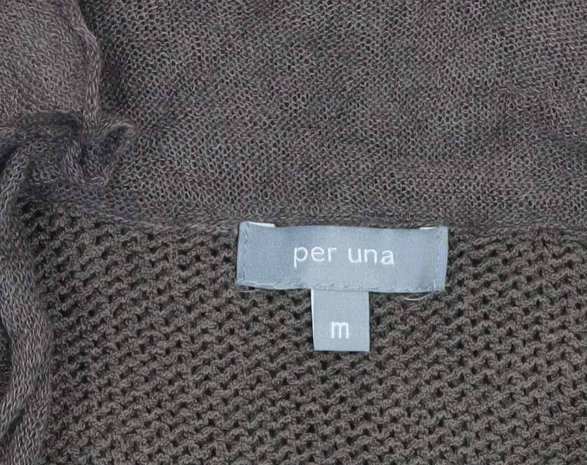 Marks & Spencer Per Una Women Brown M Ruffle Trim Cardigan