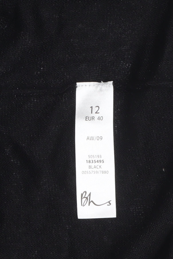 BHS Women’s Black Collared Knit Cardigan Size 12
