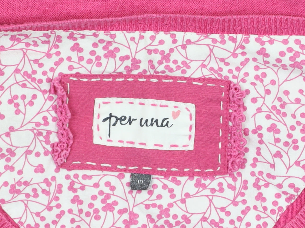 Marks & Spencer Per Una Women’s Pink Cotton Cardigan Size 10