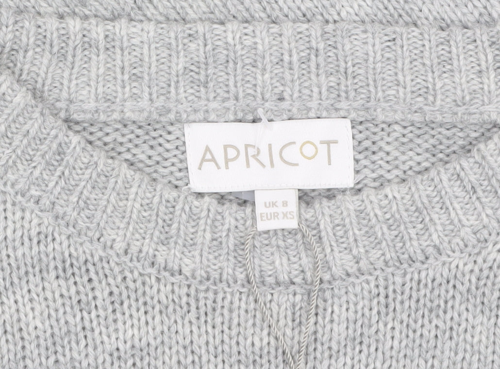 Apricot Womens Grey Penguin Knit Jumper UK 8 Pullover Casual Winter