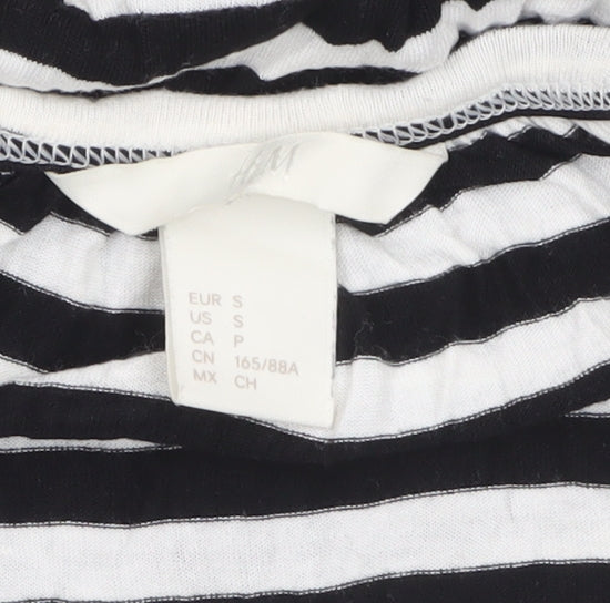 H&M Women’s Black Striped Sleeveless Slip Dress Size S