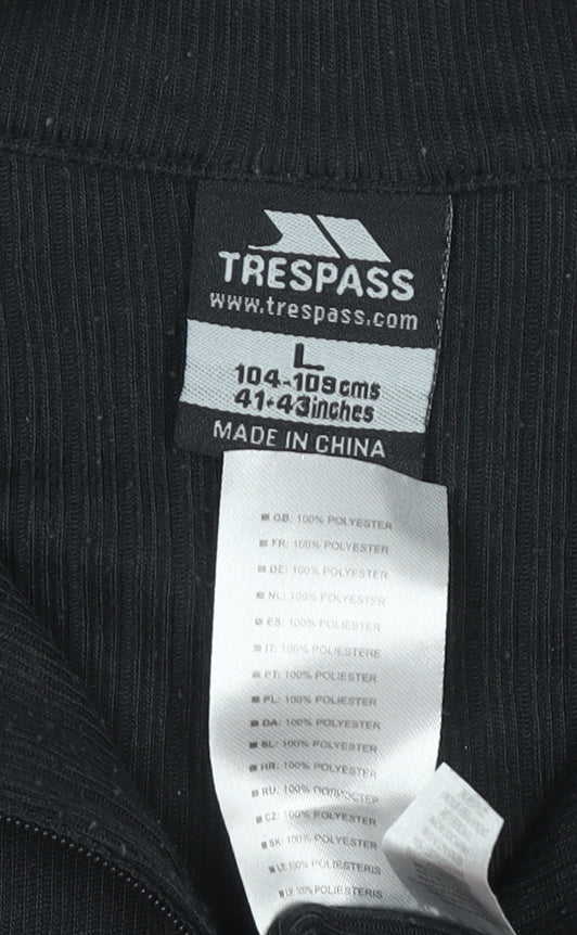 Trespass Men’s Black L Long Sleeve Half Zip Thermal Top