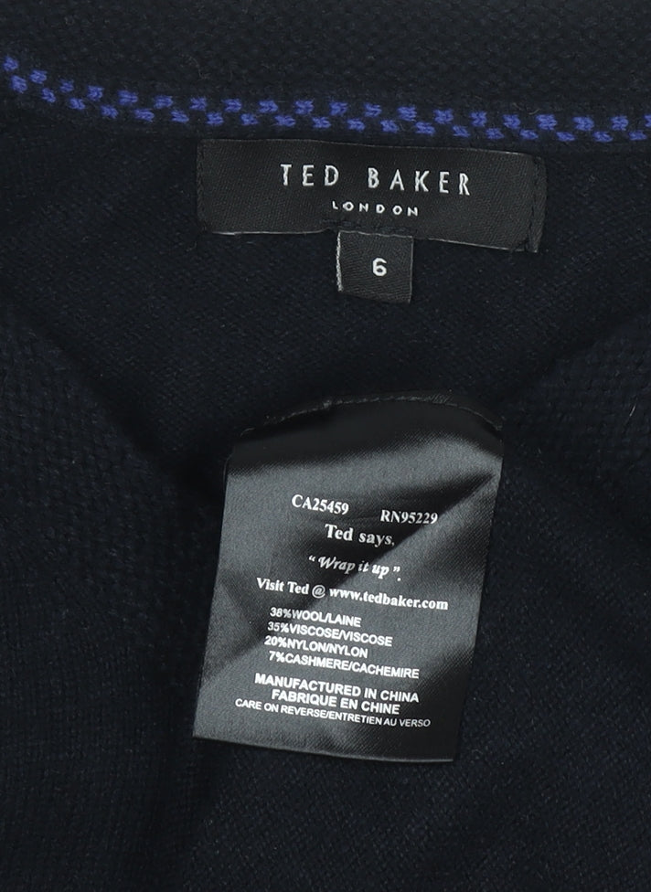 Ted Baker Men's Black Wool Blend V-Neck Pullover Jumper 4XL