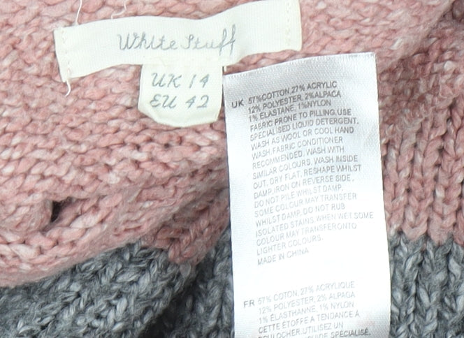 White Stuff Women’s Multicoloured Striped Knit Jumper Size 14