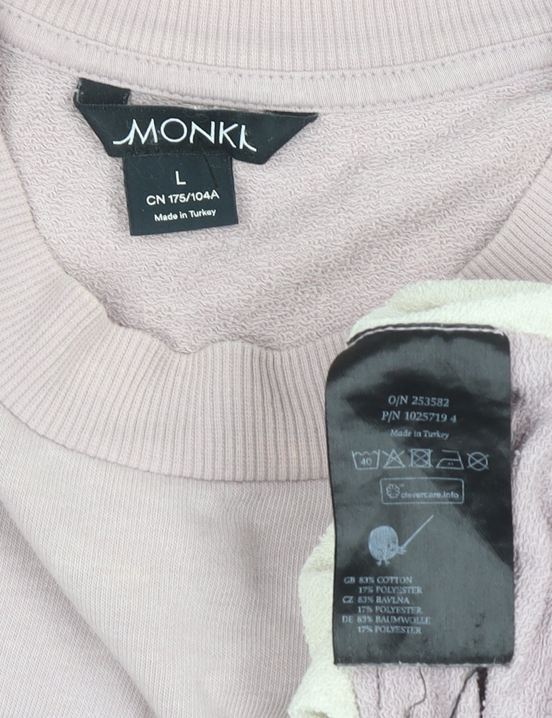 Monki Women’s Lilac & Cream Colourblock Pullover Sweatshirt Size L
