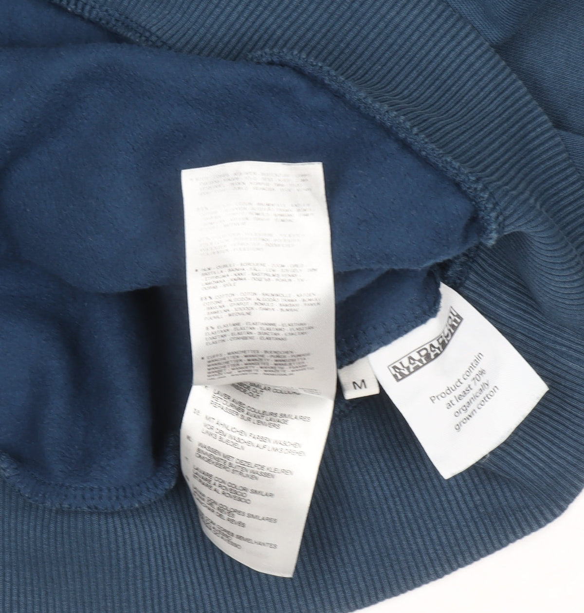 Napapijri Women Blue Medium Crew Neck Pullover Sweatshirt