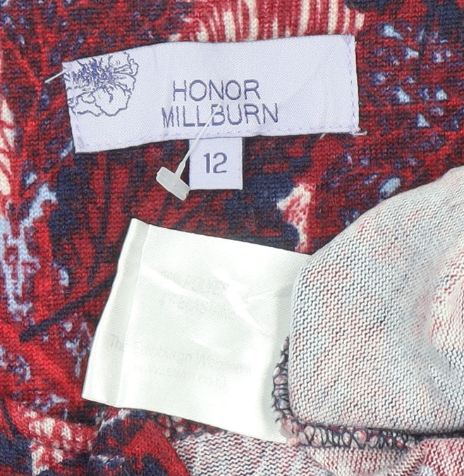 Honor Millburn Women's Multicoloured 3/4 Sleeve Floral Tunic Blouse Size 12