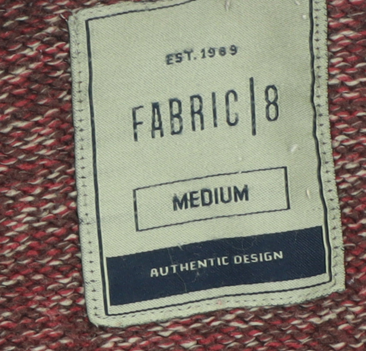 Fabric 8 Mens Red Knit Crew Neck Pullover Jumper Medium
