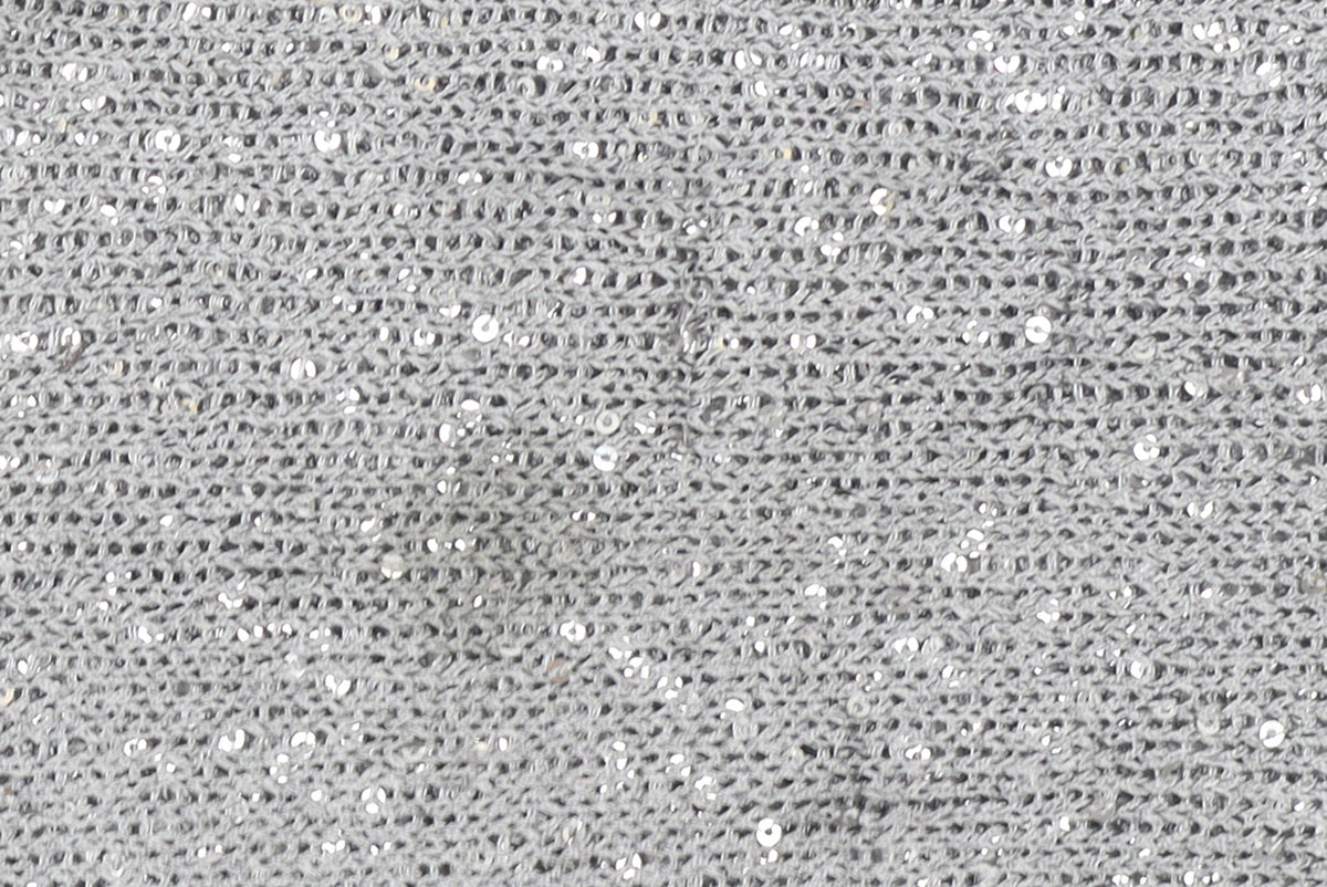 Alice Collins Women Silver Sequin Knit Cape Jumper Size 10
