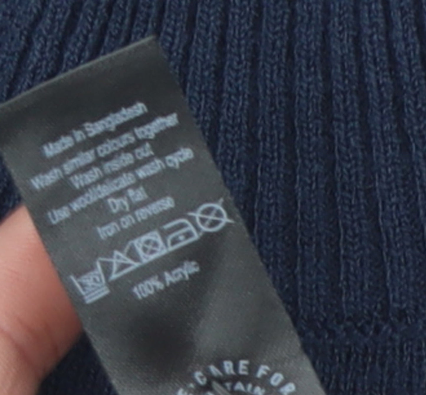 George Women’s Blue Striped Mock Neck Pullover Jumper XS