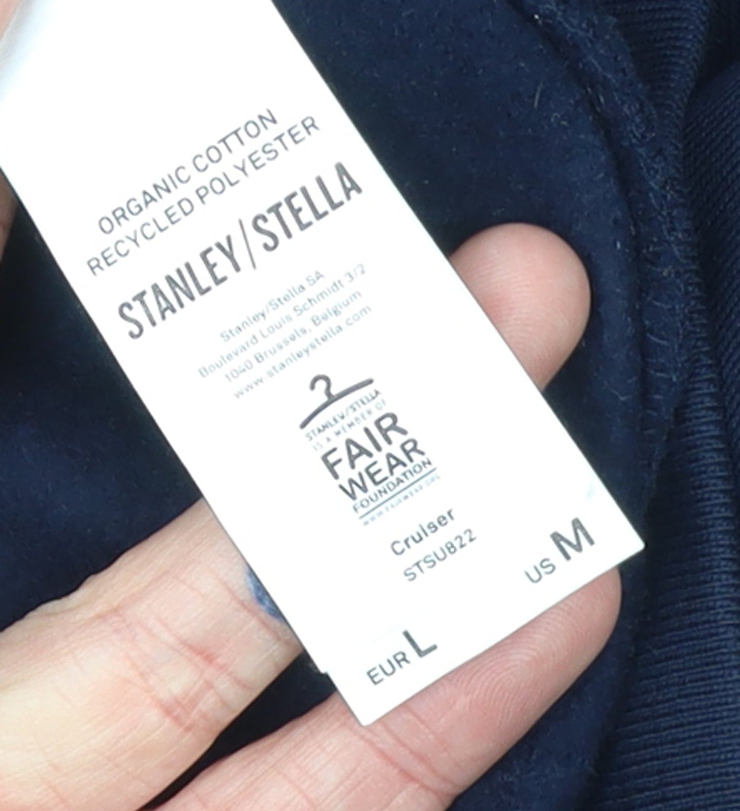 Stanley/Stella Womens Navy Pullover Hoodie Size 12 Retro Graphic Print