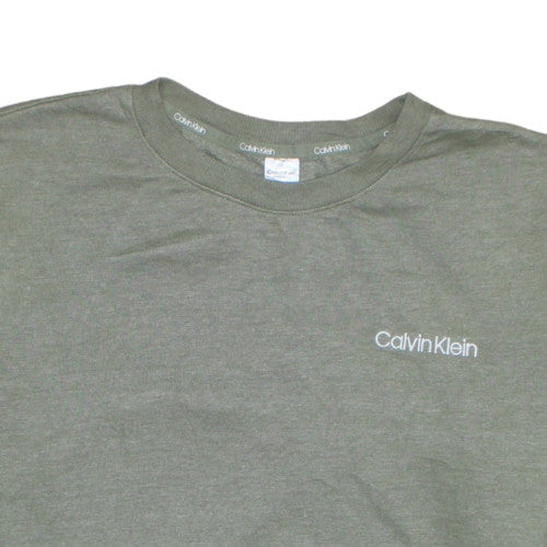 Calvin Klein Women's Green Pullover Sweatshirt L Cotton Blend