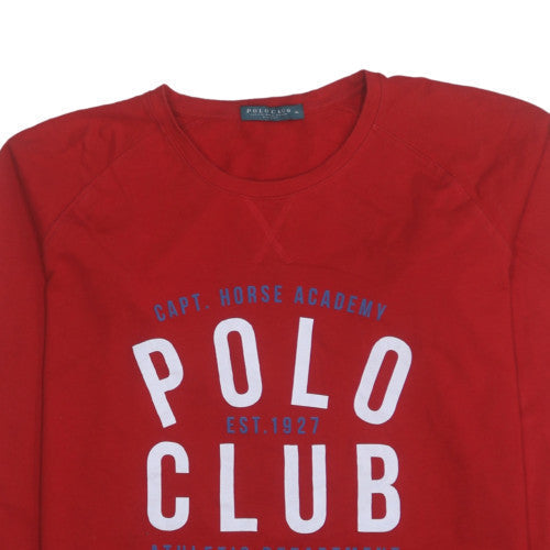 Polo Club Men's Red XL Crew Neck Pullover Cotton Sweatshirt