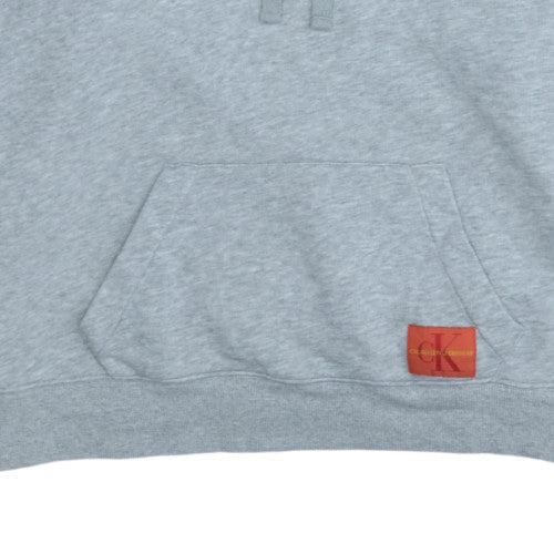 Calvin Klein Women Grey Pullover Hoodie M - Soft Cotton Blend