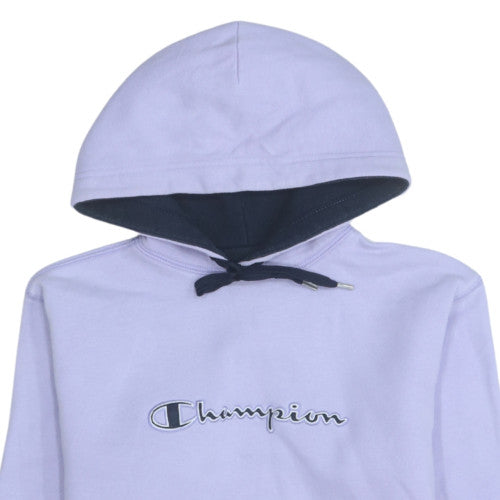 Champion Womens Lilac Pullover Hoodie Size S Cotton Blend Logo