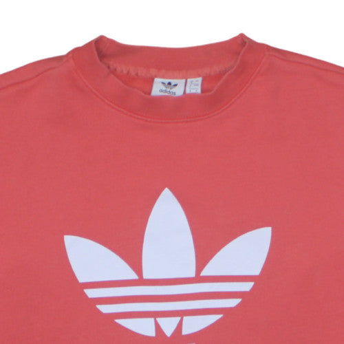 Adidas Women's Pink Logo Crew Neck Pullover Sweatshirt Size 8