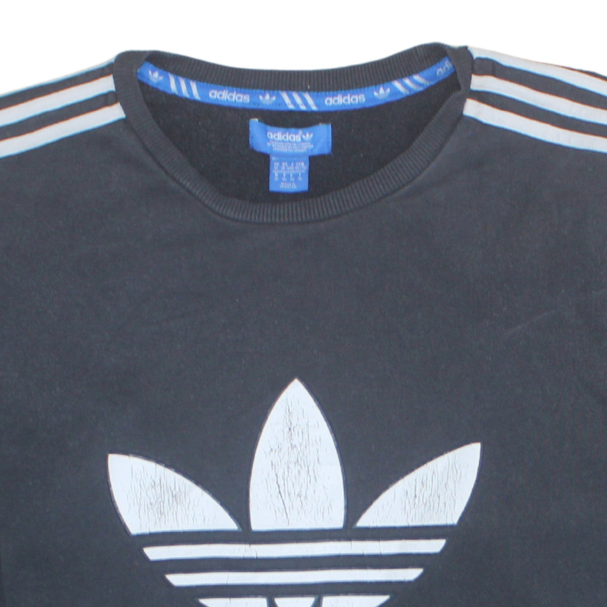 Adidas Mens Black XL Crew Neck Pullover Sweatshirt Logo Sportswear