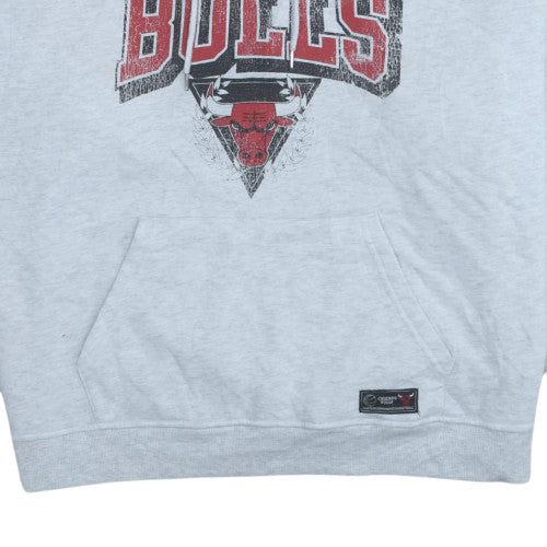 Primark NBA Chicago Bulls Grey Hoodie Womens L Pullover Cotton Blend