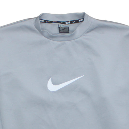 Nike Women Grey Crew Neck Pullover Sweatshirt M Relaxed Fit