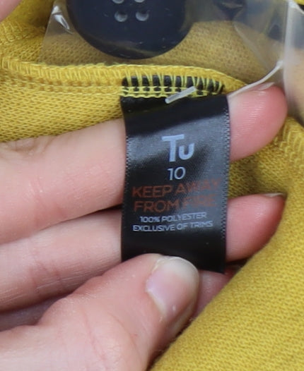 Tu Women Yellow Mid-Length Overcoat Size 10