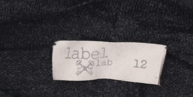 Label Lab Women’s Black Wool Blend Cowl Neck Tunic Jumper Size 12