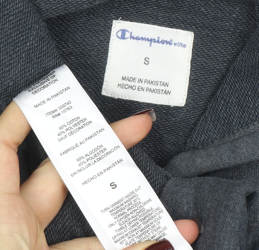 Champion Men's Grey Pullover Hoodie Size S Logo Sweatshirt