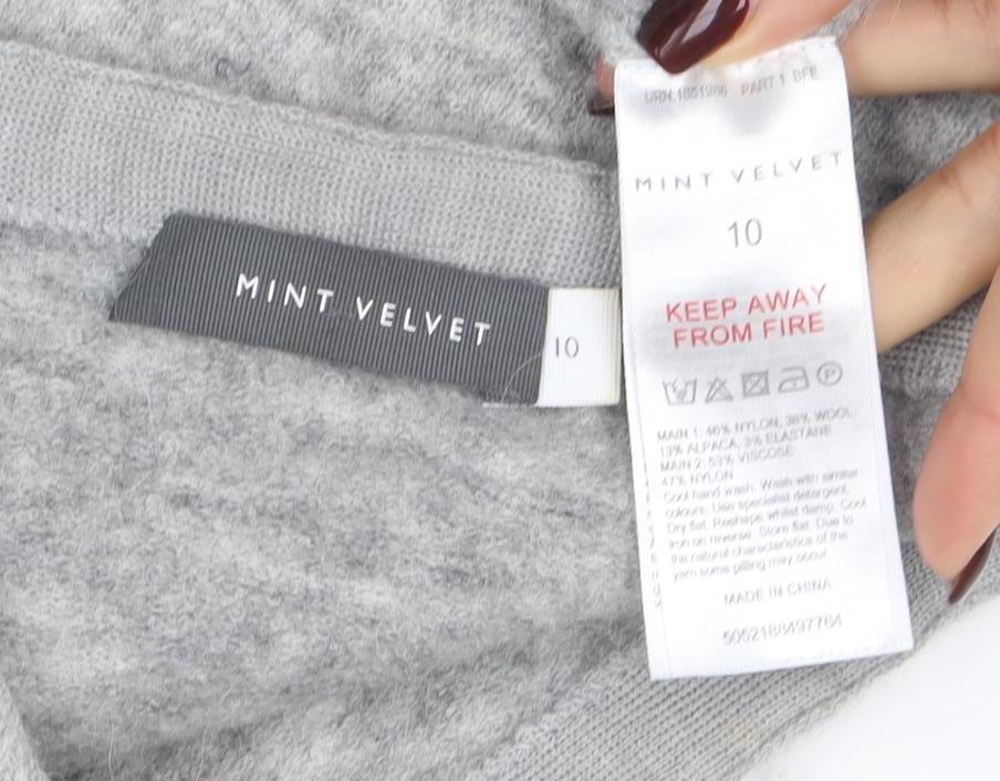 Mint Velvet Womens Grey Wool Blend Bell Sleeve Jumper Size 10
