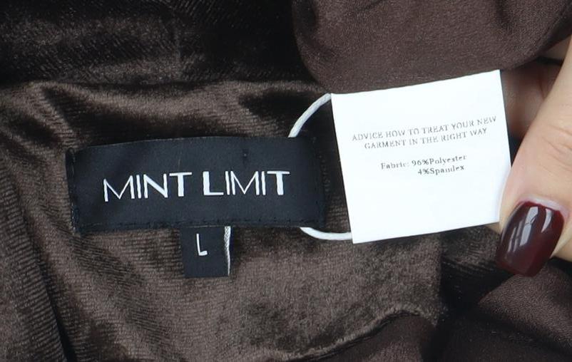 Mint Limit Women’s Brown Velvet Open Front Blazer Size L