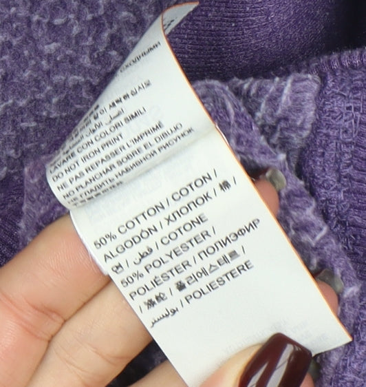 Superdry Womens Purple Pullover Hoodie Small Cotton Blend