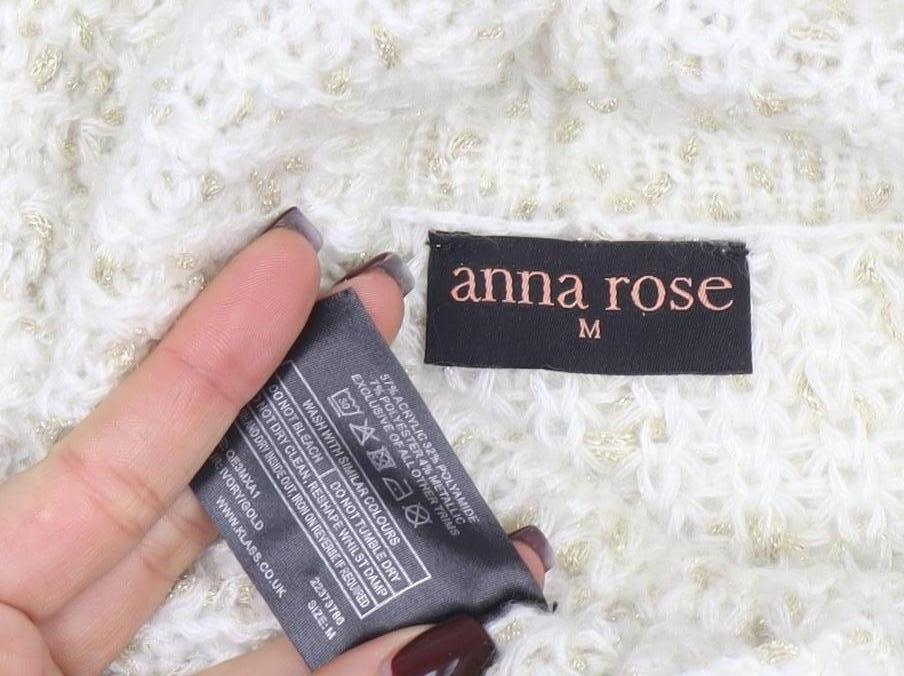 Anna Rose Women Ivory Chunky Roll Neck Knit Jumper Size M