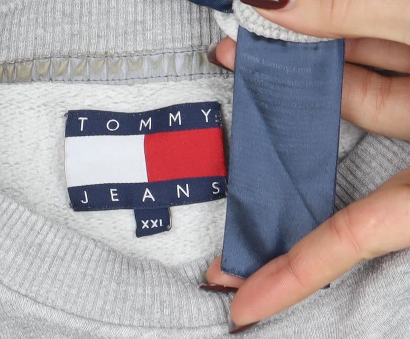 Tommy Jeans Mens Grey 2XL Logo Crew Neck Sweatshirt