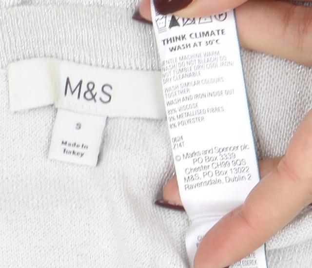 Marks and Spencer Women's Ivory Knit Long Sleeve Top Size S