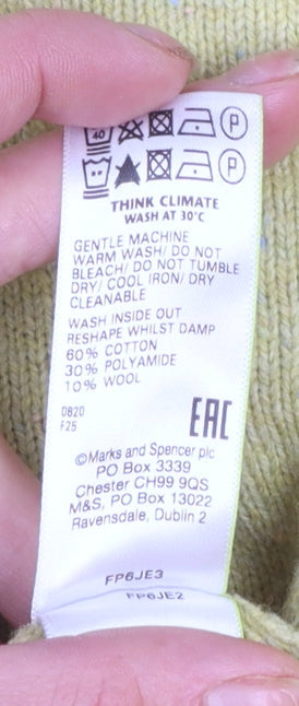 Marks & Spencer Per Una Women's Yellow Mock Neck Jumper Size 12