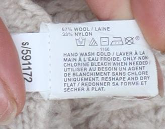GAP Women Beige Wool Blend Open Cardigan Medium Long Sleeve Knit Jumper