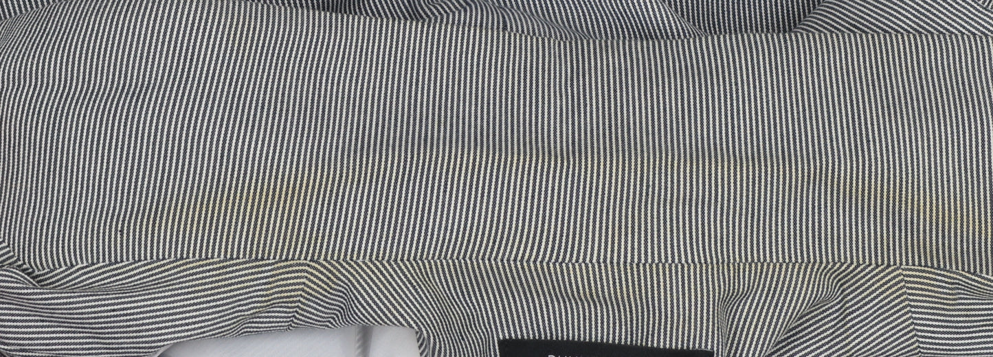 Dunnes Stores Women's Grey Pinstripe Blazer Size 14 Cotton Blend