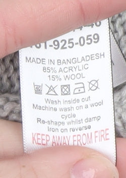 Next Women’s Grey Cable Knit Open Front Cardigan L