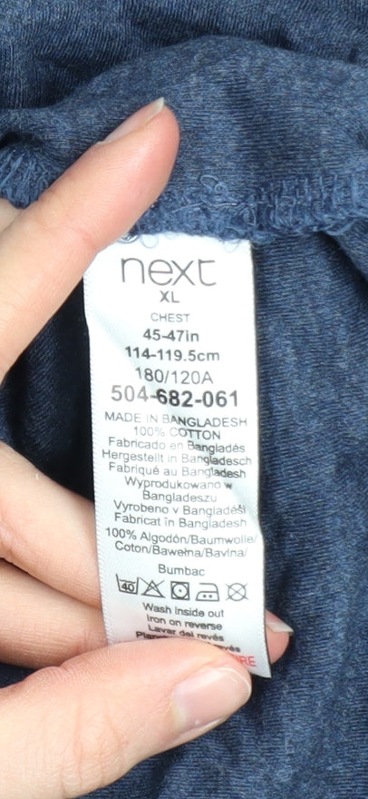 Next Men's Blue Cotton Long Sleeve Crew Neck XL Casual Top
