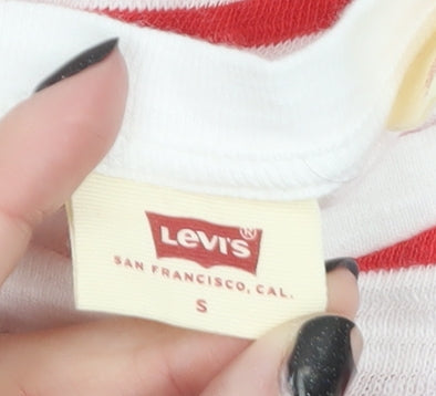 Levi's Women's Multicoloured Striped Long Sleeve Cotton T-Shirt Size S
