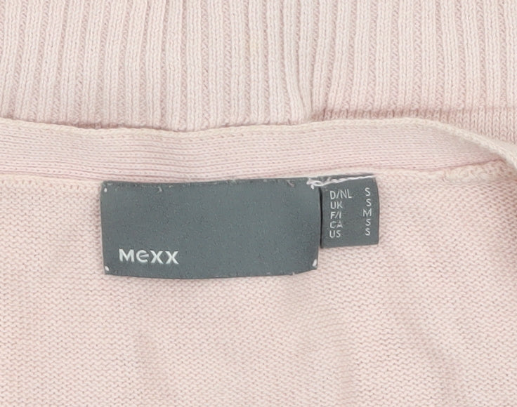 Mexx Women's Pink Cotton V-Neck Button-Up Cardigan Size S
