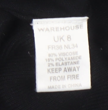 Warehouse Women's Black High Neck Sleeveless Knit Blouse Size 8
