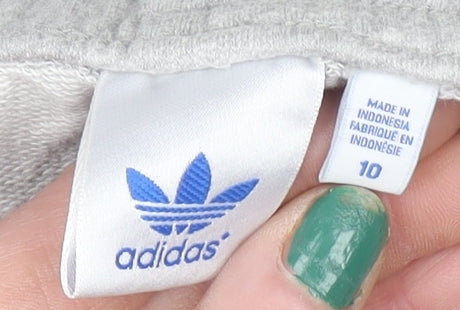 Adidas Women Grey Jogger Sweatpants Size 10 Lightweight Cotton Blend